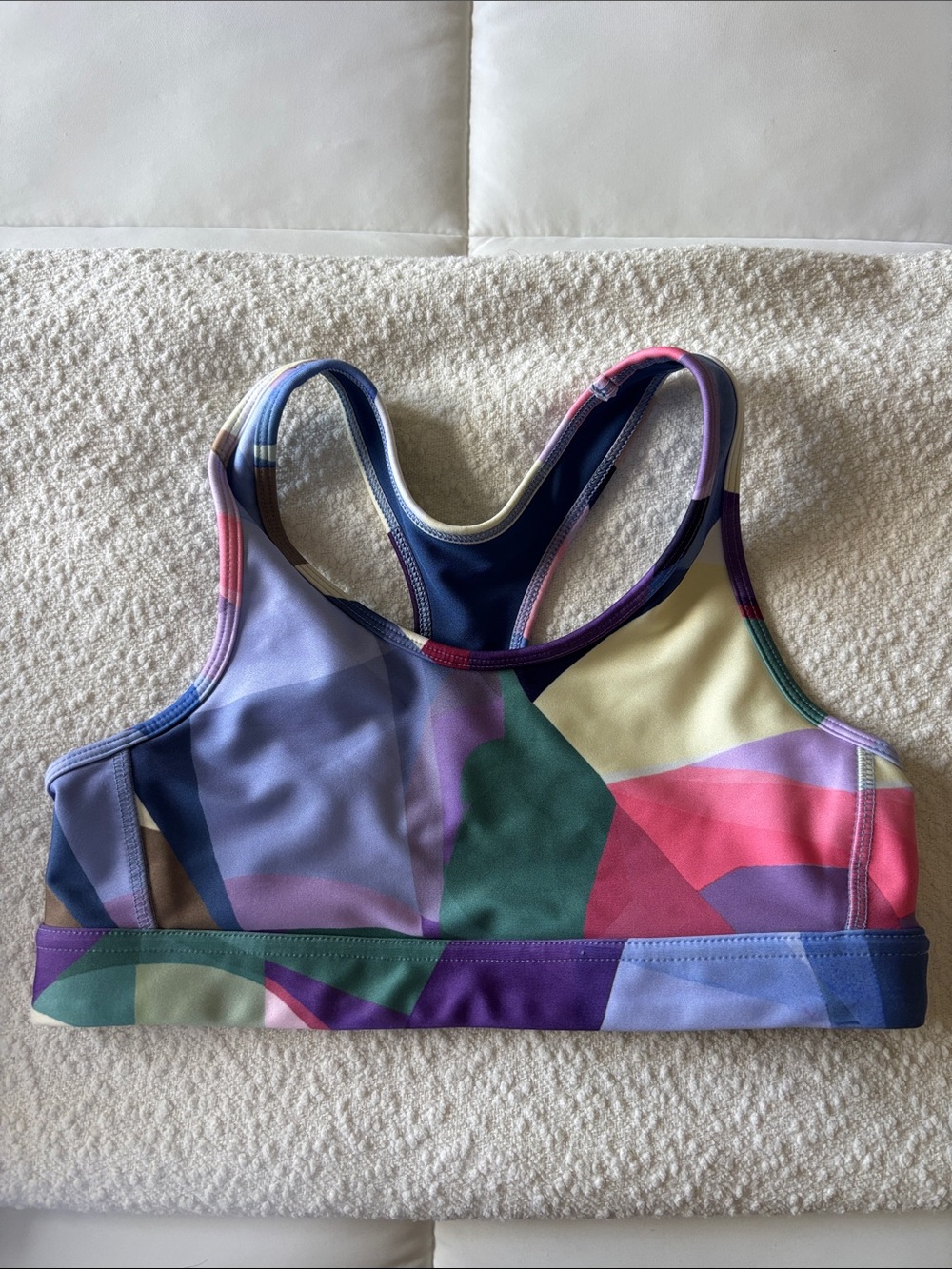 DSG Girls Multicolor Geometric Sports Bra - Pink, Purple, Green, Blue